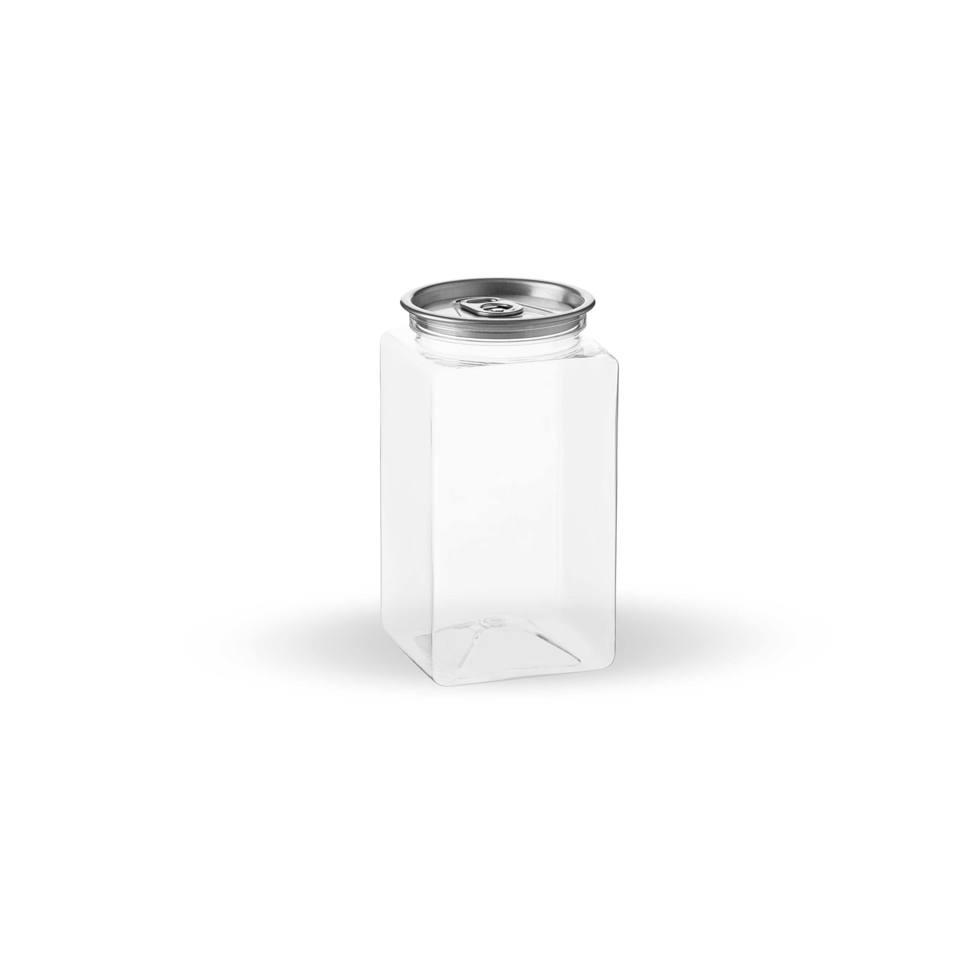 Clear Square Can with lids 12 oz (200 pack)